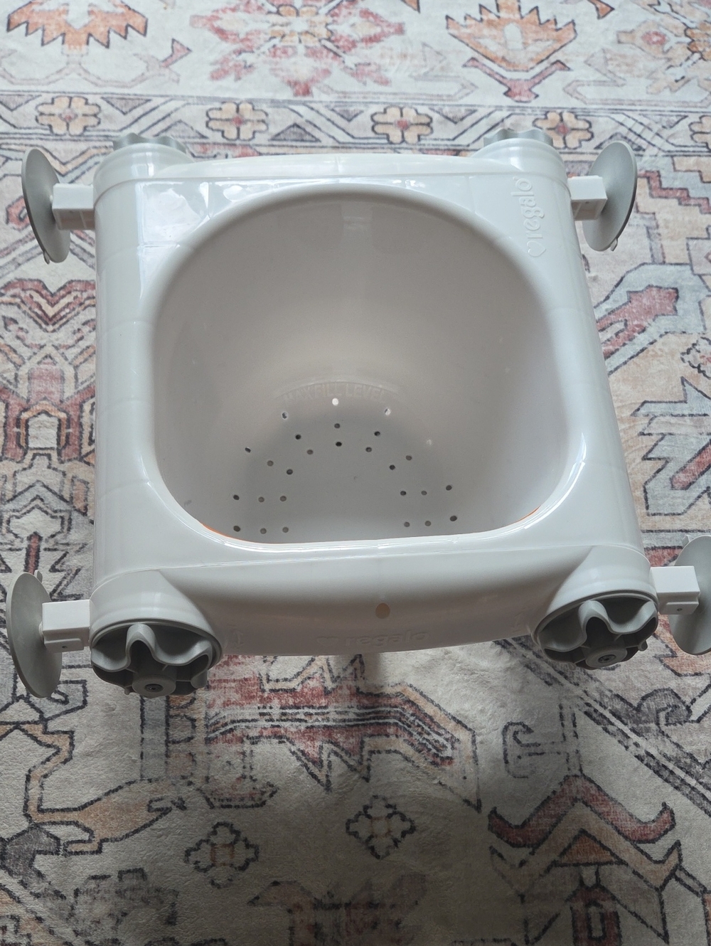 White Bath Seat with Suction Base - Secure Tub Support